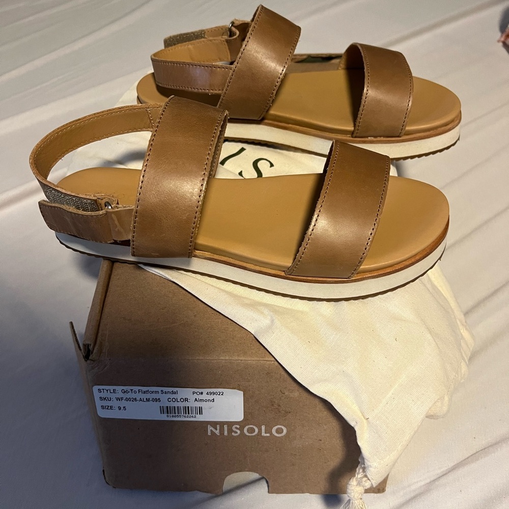 Nisolo Almond Leather Sandals